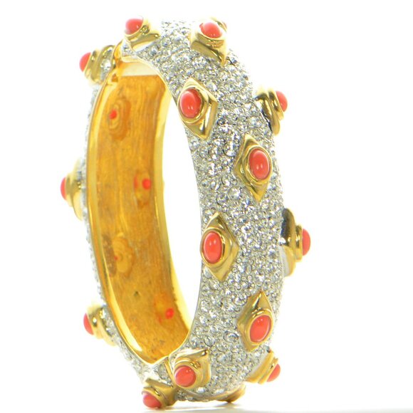 Kenneth Jay Lane KJL Cabochon & Crystal Bracelet